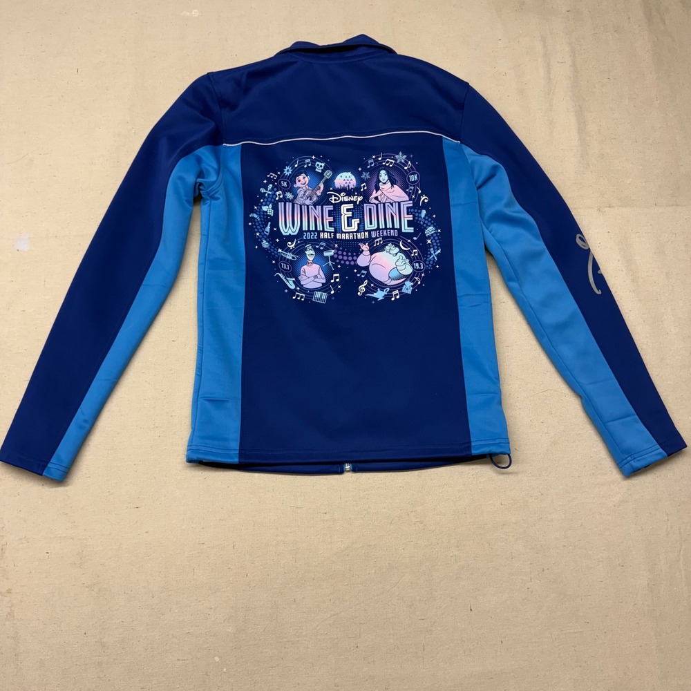 Disney Wine & Dine 2022 Half Marathon Weekend Blue Full Zip Jacket Women Small - Picture 2 of 13